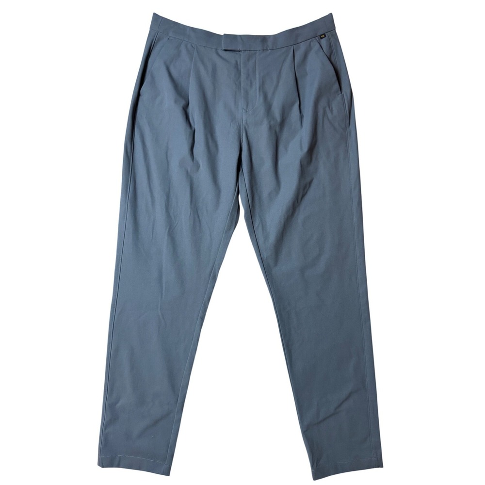 Tracksmith Mens‎ Running Pants Slate Blue Pleated Tapered Track Trousers Large